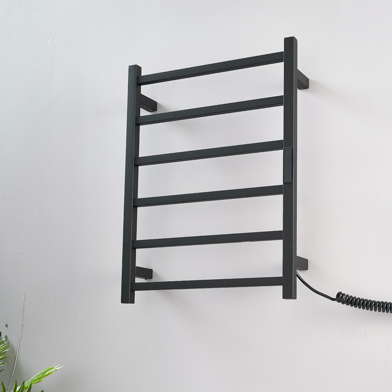 黒色の電気タオルラック。隠し/露出ケーブル式電気加熱タオルレ - Towel Warmer Electric のレビューと価格