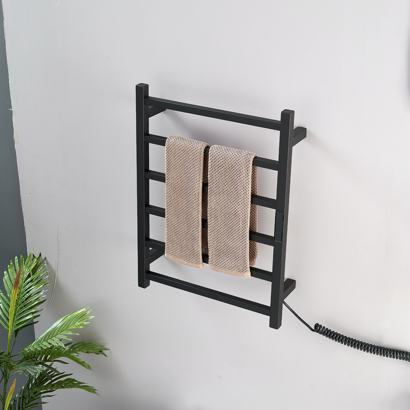 黒色の電気タオルラック。隠し/露出ケーブル式電気加熱タオルレ - Towel Warmer Electric のレビューと価格