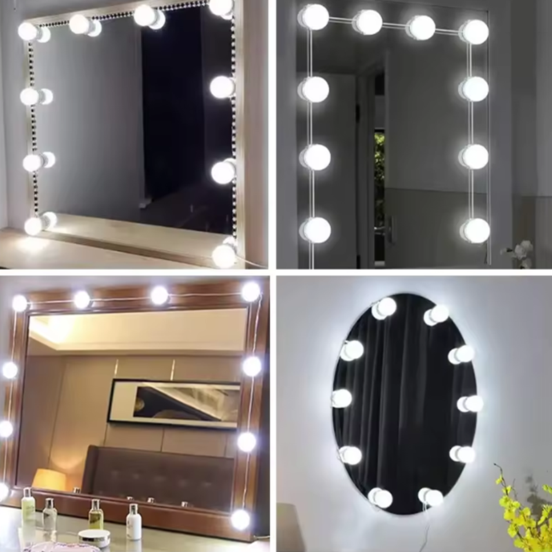 LED化粧鏡ライト ハリウッドスタイル USB調光可能 明る - Home Bathroom Vanity のレビューと価格