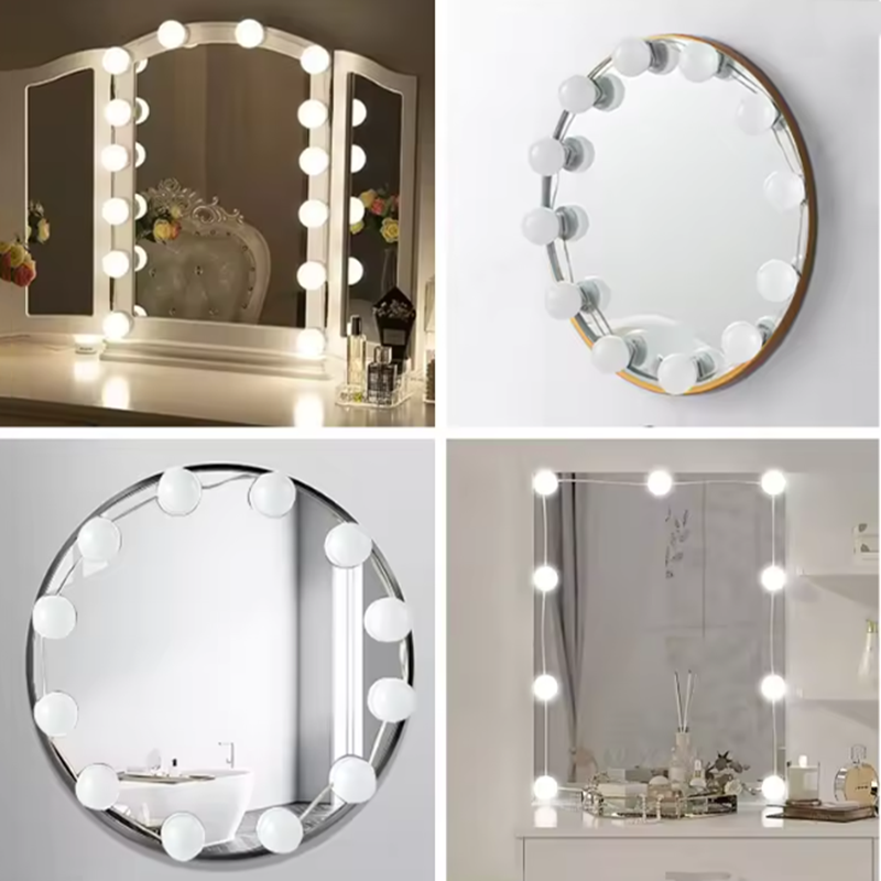 LED化粧鏡ライト ハリウッドスタイル USB調光可能 明る - Home Bathroom Vanity のレビューと価格