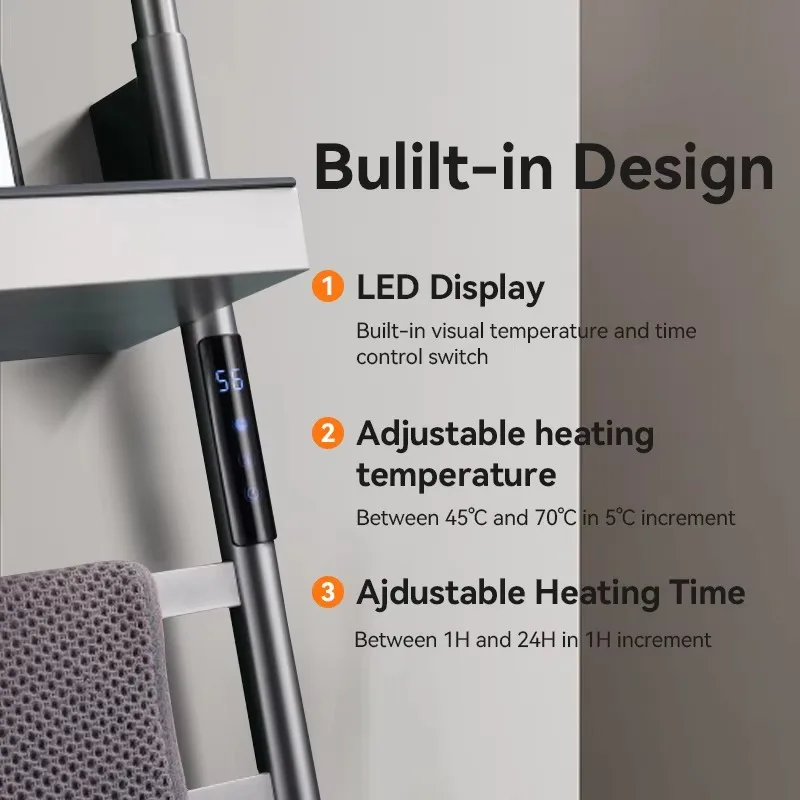 タオルウォーマー 電気式 タオル乾燥機 トップシェルフ付き - Towel Warmer Electric のレビューと価格