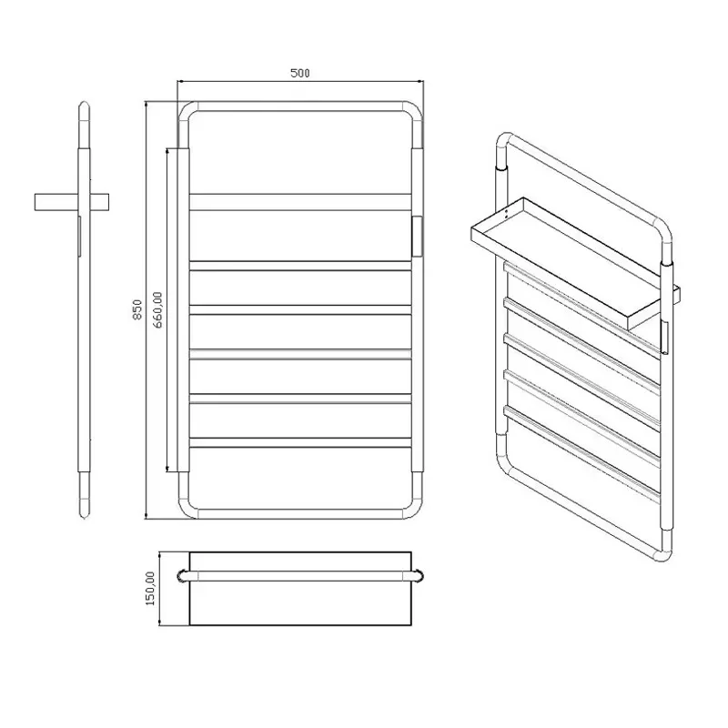 タオルウォーマー 電気式 タオル乾燥機 トップシェルフ付き - Towel Warmer Electric のレビューと価格