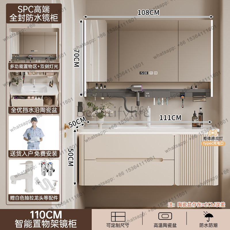 LJYLuxury モダンなバスルームキャビネット収納オーガ - Home Bathroom Vanity Combo のレビューと価格
