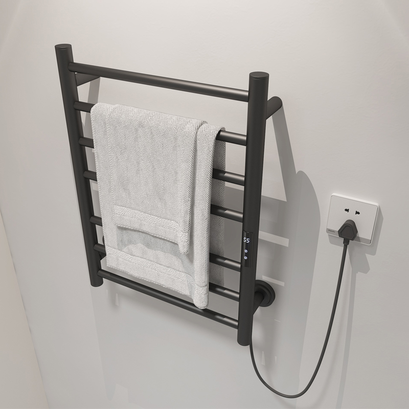 黒/白のバスルーム電気タオルレール。スマートデジタルディスプ - Towel Warmer Electric のレビューと価格