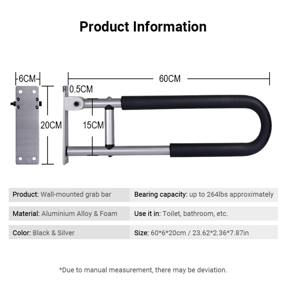 トイレ用手すり 落下防止/滑り止め 浴室用手すり フリップア - Home Bathroom Grab Bar のレビューと価格