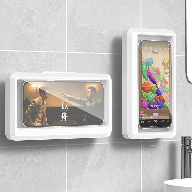 浴室用防水スマホホルダー、壁掛け式スマホケーススタンドボック - Home Bathroom Shower のレビューと価格