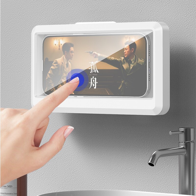 浴室用防水スマホホルダー、壁掛け式スマホケーススタンドボック - Home Bathroom Shower のレビューと価格