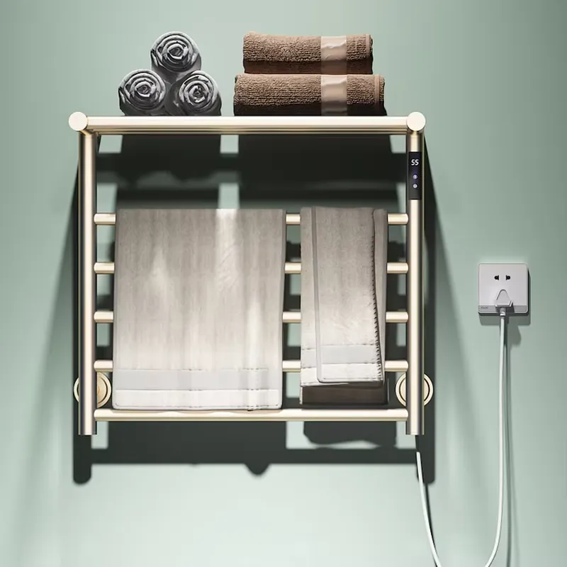 モダンなバスルーム用電気タオルウォーマー、収納ラック付き、棚 - Towel Warmer Electric のレビューと価格