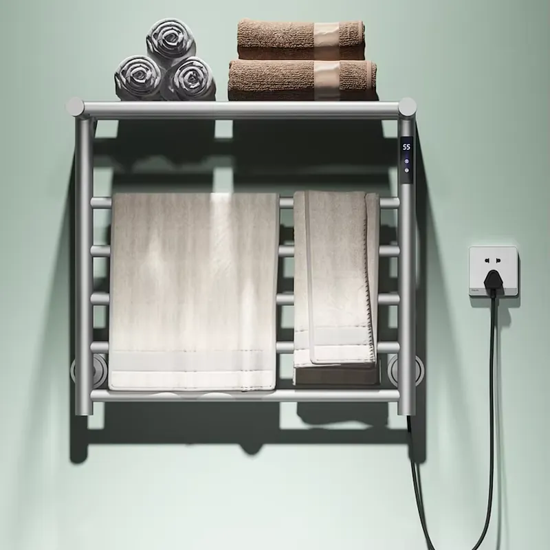 モダンなバスルーム用電気タオルウォーマー、収納ラック付き、棚 - Towel Warmer Electric のレビューと価格