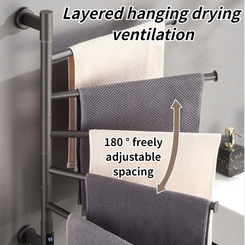 電気加熱タオルレール回転可能なバスルームタオルウォーマー防水 - Towel Warmer Electric のレビューと価格