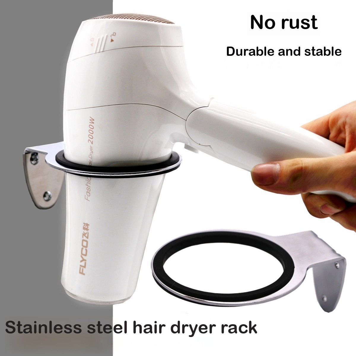 壁掛けヘアドライヤーホルダーラックハンガーヘアサロンホームバ - Home One Bathroom Accessories のレビューと価格