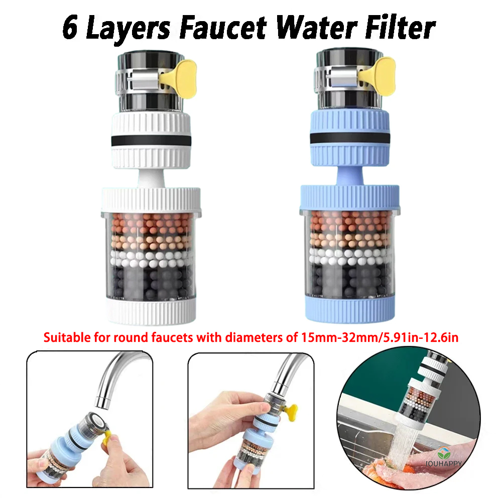 6 層蛇口水フィルターユニバーサルシャワー蛇口タップ浄水器防 - Home Bathroom Shower のレビューと価格