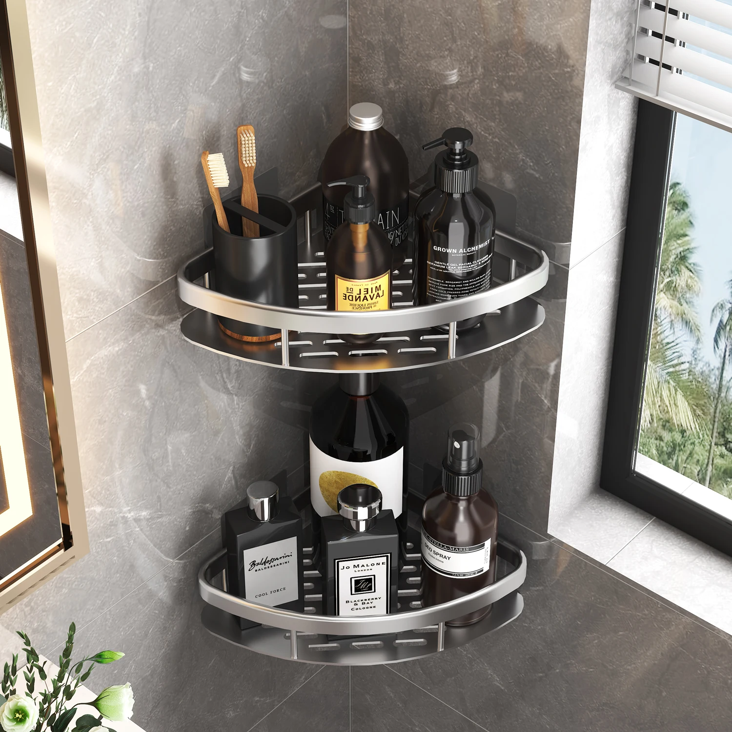 バスルームシェルフ キッチン収納オーガナイザー アルミ合金  - Tiny Home Bathroom Kitchen のレビューと価格